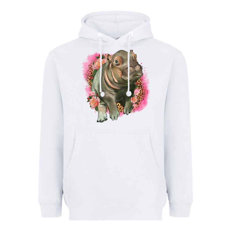 Leopard Baby Hippo Heavyweight Hoodie by LillyAllenDesigns | Teevron