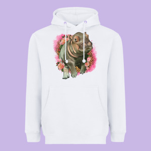 Leopard Baby Hippo Heavyweight Hoodie Designed By Lillyallendesigns