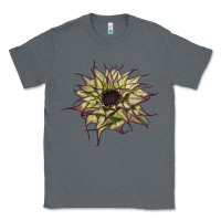Charcoal Heather sun   fill purple sunflower Classic Tee - LillyAllenDesigns