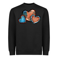 Black American flag hearts 4th of july Heavyweight Sweatshirt - FaDigitalArtStudio