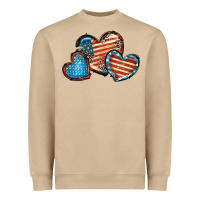 American Flag Hearts 4th Of July Heavyweight Sweatshirt | Teevron