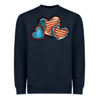 Navy American flag hearts 4th of july Heavyweight Sweatshirt - FaDigitalArtStudio