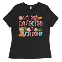 Black but first cafecito y chisme Ladies Tee - LillyAllenDesigns