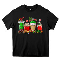 Black Christmas tractor coffee cup Heavy Core Tee - NancyCooperArtShop
