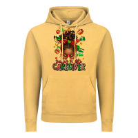 Vintage Mustard santas favorite caregiver afro messy bun Vintage Hoodie - texasbilliewilder
