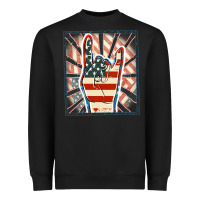 Black Freedom rock hand Heavyweight Sweatshirt - FaDigitalArtStudio