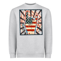 Heather Grey Freedom rock hand Heavyweight Sweatshirt - FaDigitalArtStudio
