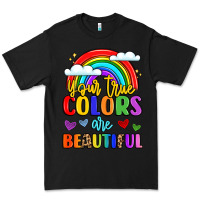 Black name vibrant positivity rainbow art Premium Tee - LillyAllenDesigns