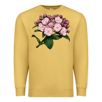 Antique Gold Mountain Laurel Flower Illustrations Premium Sweatshirt - LillyAllenDesigns