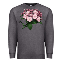 Charcoal Heather Mountain Laurel Flower Illustrations Premium Sweatshirt - LillyAllenDesigns