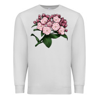 Dove Grey Mountain Laurel Flower Illustrations Premium Sweatshirt - LillyAllenDesigns