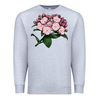 Heather Grey Mountain Laurel Flower Illustrations Premium Sweatshirt - LillyAllenDesigns