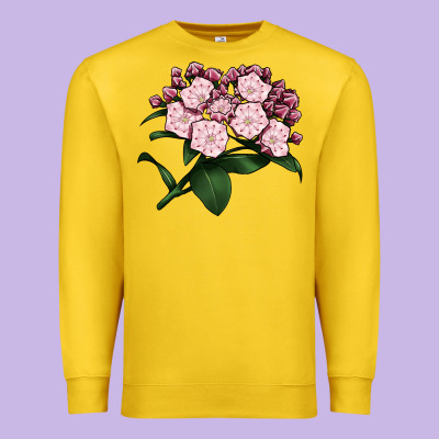 Mountain Laurel Flower Illustrations Premium Sweatshirt Designed By Lillyallendesigns