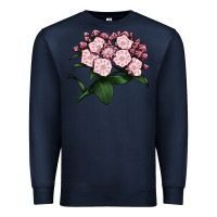 Navy Mountain Laurel Flower Illustrations Premium Sweatshirt - LillyAllenDesigns