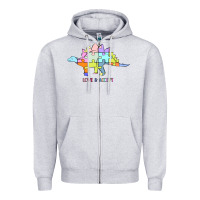 Heather Grey Titi Pretty Art Love And Accept Zipper Hoodie - CowhideDigitalArt
