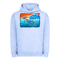 Pigment Grape Ice humpback whale and wave background Urban Hoodie - BarkalooDesign
