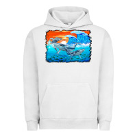 Pigment Lunar Rock humpback whale and wave background Urban Hoodie - BarkalooDesign