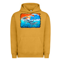Pigment Peanut Butter humpback whale and wave background Urban Hoodie - BarkalooDesign