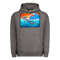 Pigment Tornado humpback whale and wave background Urban Hoodie - BarkalooDesign