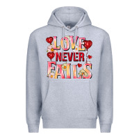 Heather Grey Love never fails Premium Hoodie - FaDigitalArtStudio