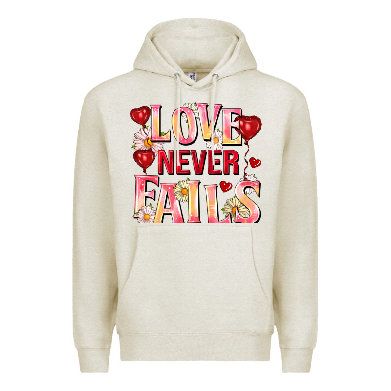 Love Never Fails Premium Hoodie by FaDigitalArtStudio | Teevron