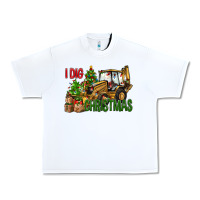 White I dig Christmas Urban Heavy Tee - NancyCooperArtShop
