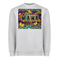 Heather Grey Mama with sunflowers Heavyweight Sweatshirt - FaDigitalArtStudio