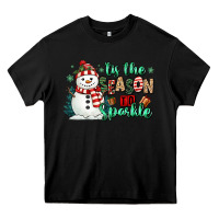 Black tis the season to sparkle snowman Heavy Core Tee - MaliasSmallBusiness