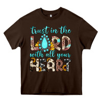 Chocolate Brown trust in the lord with all your heart Heavy Core Tee - JahusDesignShop