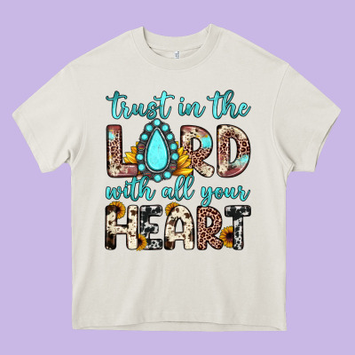 Trust In The Lord With All Your Heart Heavy Core Tee Designed By Jahusdesignshop