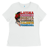 White mexican sugar skull latina chingona bonita Ladies Tee - LillyAllenDesigns