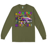 Army Green happy mardi gras truck Long Sleeve Tee - CowGirlArtShop