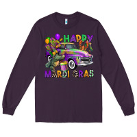 Plum happy mardi gras truck Long Sleeve Tee - CowGirlArtShop