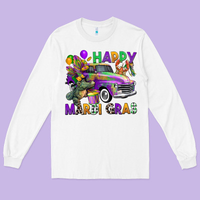 Happy Mardi Gras Truck Long Sleeve Tee Designed By Cowgirlartshop