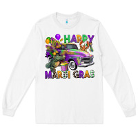 White happy mardi gras truck Long Sleeve Tee - CowGirlArtShop