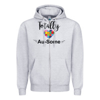 Heather Grey totally au some Zipper Hoodie - CowhideDigitalArt