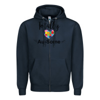 Navy totally au some Zipper Hoodie - CowhideDigitalArt