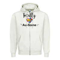 Oatmeal Heather totally au some Zipper Hoodie - CowhideDigitalArt