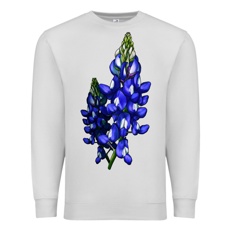 Bluebonnet Flower Illustrations Premium Sweatshirt by LillyAllenDesigns | Teevron