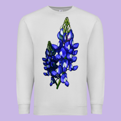Bluebonnet Flower Illustrations Premium Sweatshirt Designed By Lillyallendesigns