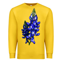 Lemon Bluebonnet Flower Illustrations Premium Sweatshirt - LillyAllenDesigns