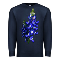 Navy Bluebonnet Flower Illustrations Premium Sweatshirt - LillyAllenDesigns