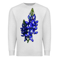 Oatmeal Heather Bluebonnet Flower Illustrations Premium Sweatshirt - LillyAllenDesigns