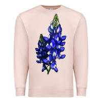 Pale Pink Bluebonnet Flower Illustrations Premium Sweatshirt - LillyAllenDesigns