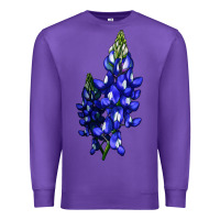 Purple Bluebonnet Flower Illustrations Premium Sweatshirt - LillyAllenDesigns