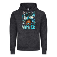 Vintage Black just a girl who loves winter afro messy bun Vintage Hoodie - texasbilliewilder