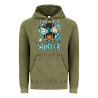 Vintage Olive just a girl who loves winter afro messy bun Vintage Hoodie - texasbilliewilder