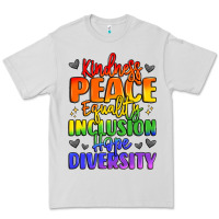 Dove Grey inspirational words in rainbow colors Premium Tee - LillyAllenDesigns