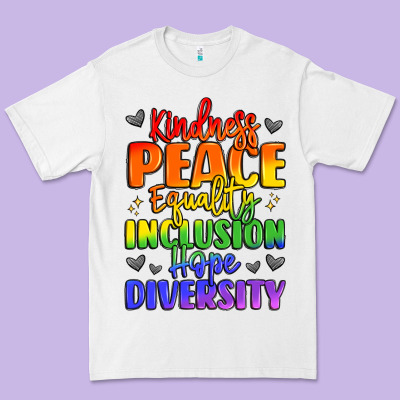 Inspirational Words In Rainbow Colors Premium Tee Designed By Lillyallendesigns