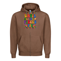 Chestnut Until all the pieces fit Zipper Hoodie - CowhideDigitalArt
